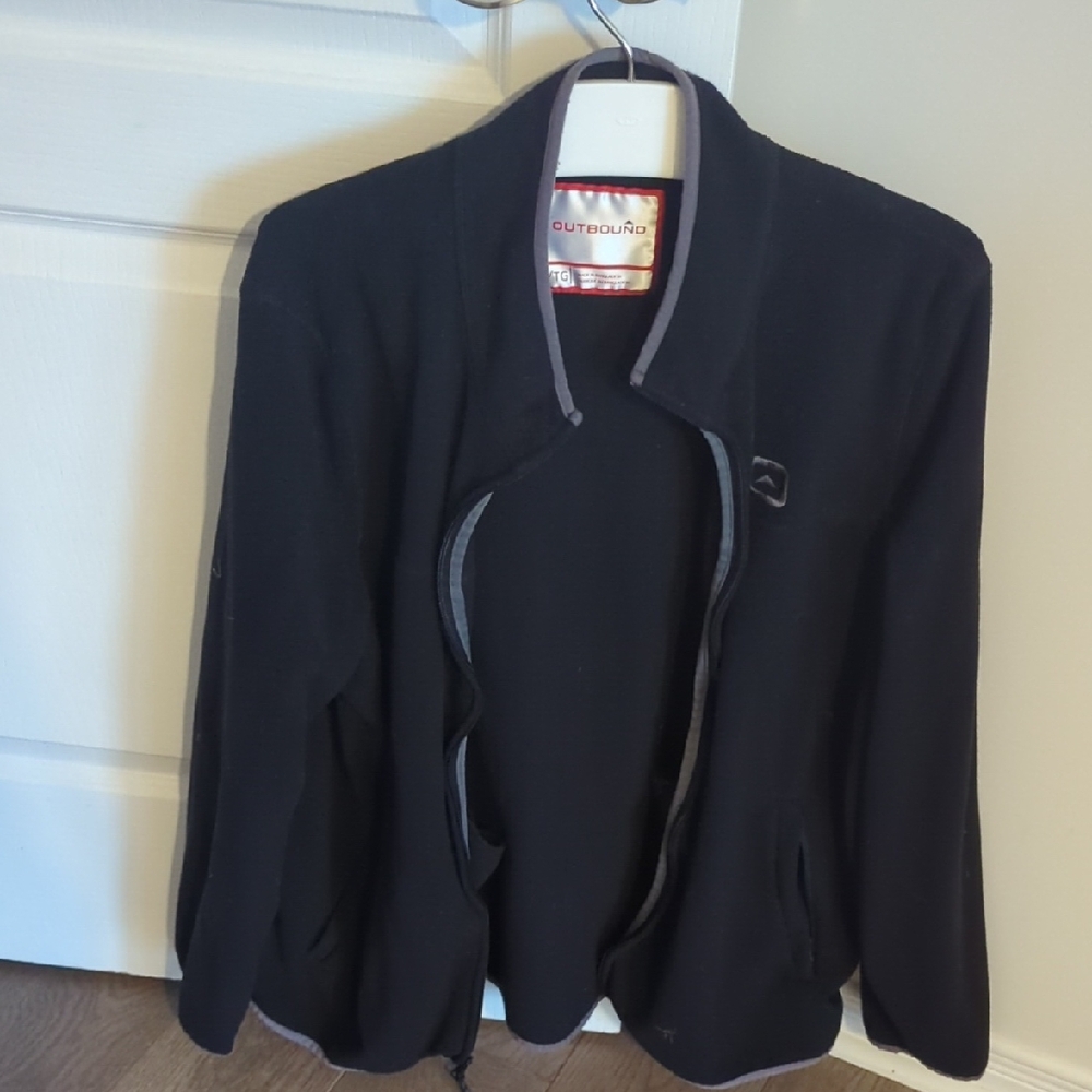 Outdoor Black Fleece Jacket-XL